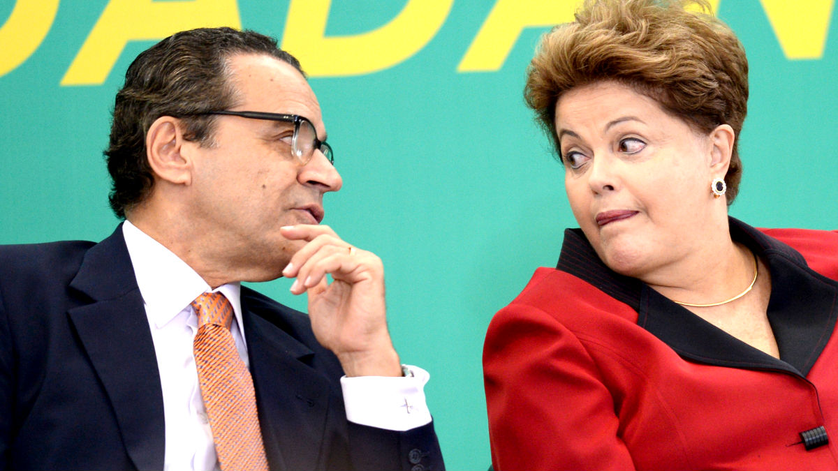 Henrique Eduardo Alves con la ex presidenta brasileña Dilma Rousseff (Foto: AFP).