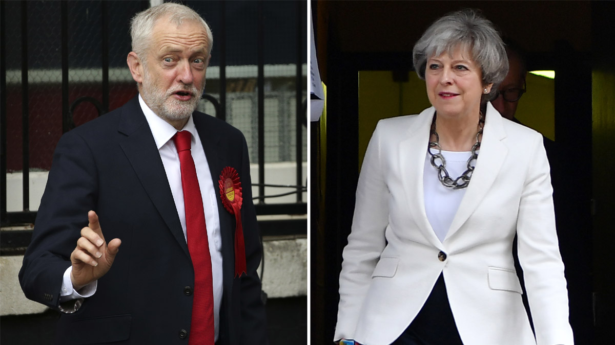 Jeremy Corbyn y Theresa May (AFP)