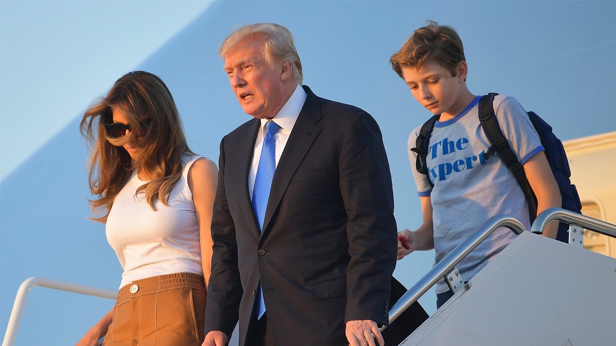 Melania, Donald y Barron Trump. (Foto: AFP)
