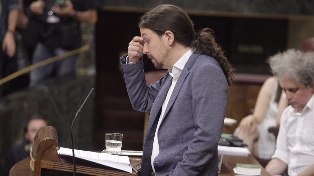 Pablo Iglesias, durante su intervención en la moción de censura (Foto: Francisco Toledo)