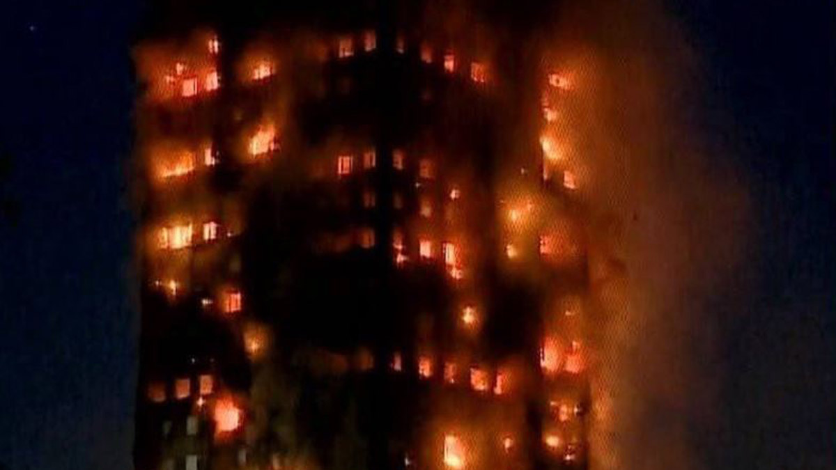 Incendio en un edificio de Londres.