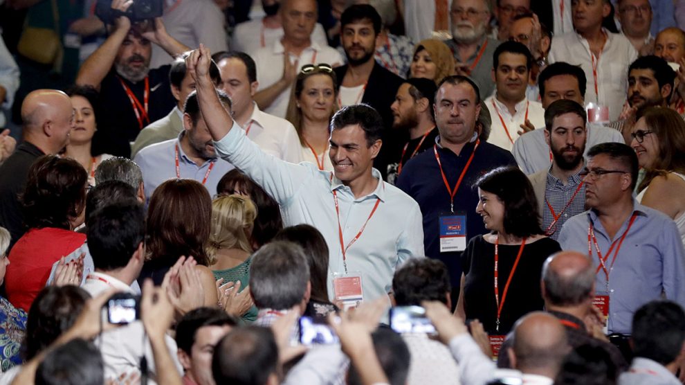 Pedro Sánchez, a su llegada al 39 congreso federal del PSOE.