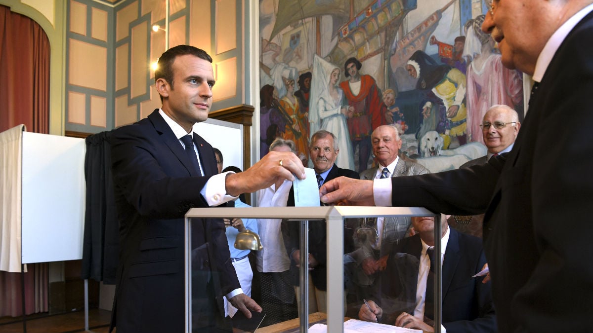 Macron votando este domingo (Foto: AFP).