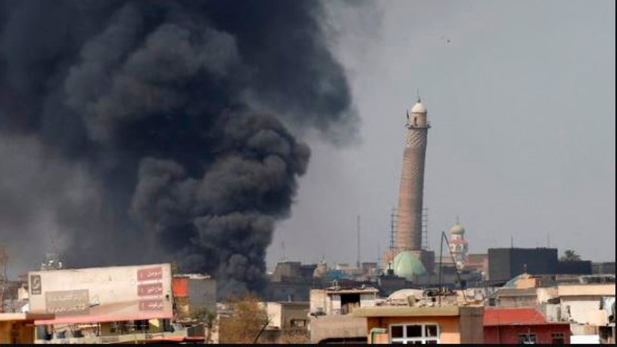 Mezquita en Mosul destruida por el ISIS.