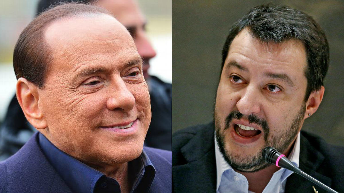 Silvio Berlusconi (Forza Italia) y Matteo Salvini (Liga).