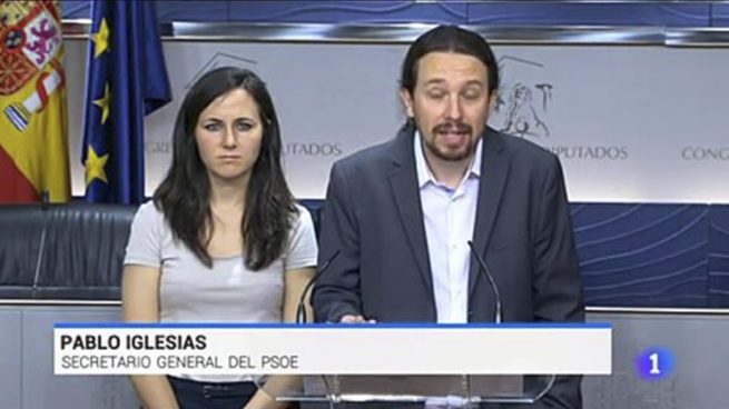 Rótulo de TVE sobre Pablo Iglesias.