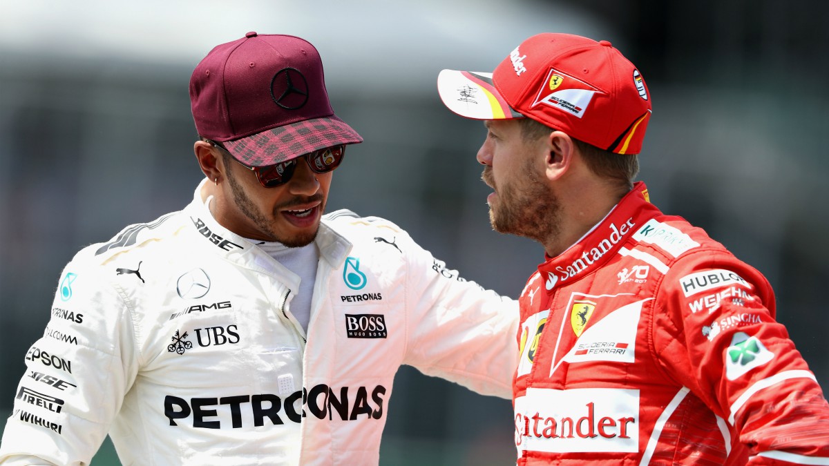 Hamilton y Vettel, despuès de la clasificación del GP de Europa. (Getty)
