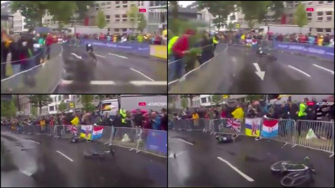 Valverde abandona el Tour tras sufrir una escalofriante caída en la primera etapa