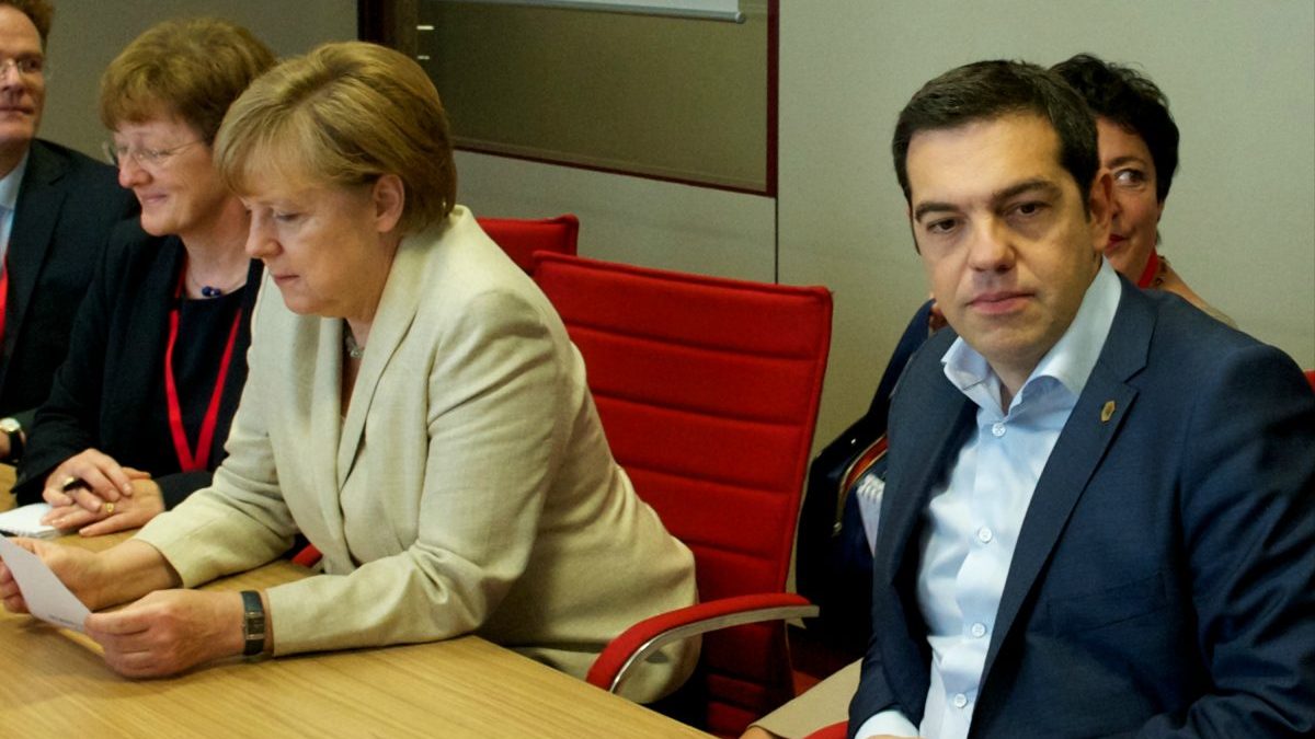 Angela Merkel junto a alexis Tsipras.