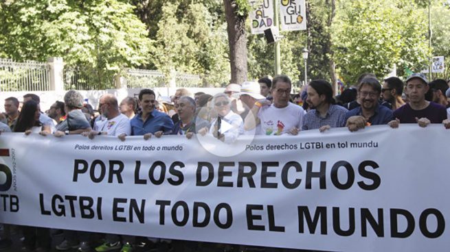Los populares Levy, Maroto y Sémper en la cabecera del Orgullo junto a Rivera, PSOE y Podemos