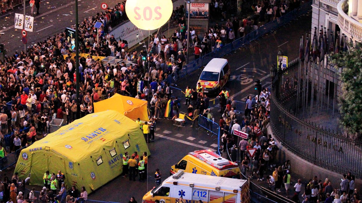 Servicios de atención médica en el World Pride Madrid 2017 (EFE)