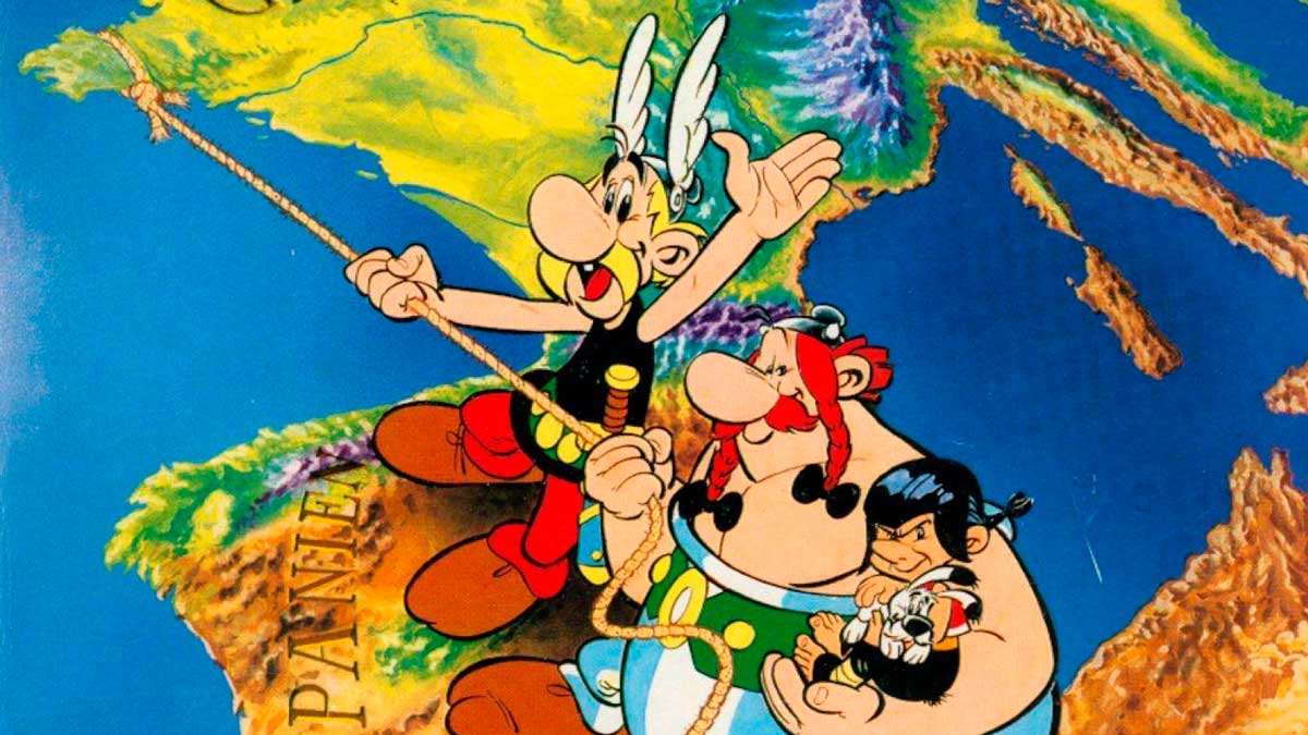 Portada del cómic en el que Astérix y Obélix viajan a Hispania