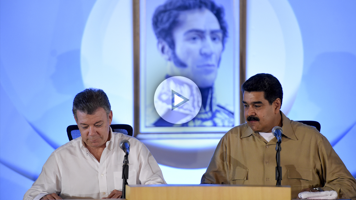 Juan Manuel Santos y Nicolás Maduro