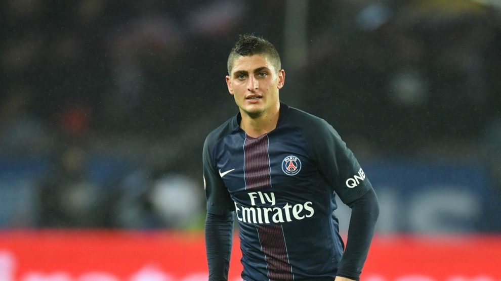 Marco Verratti, en un partido con el PSG. (Getty)