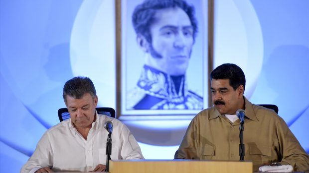 Juan Manuel Santos y Nicolás Maduro