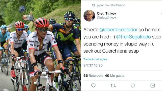 Tinkov se ríe de Contador tras su pájara: «Vete a casa que estás cansado»