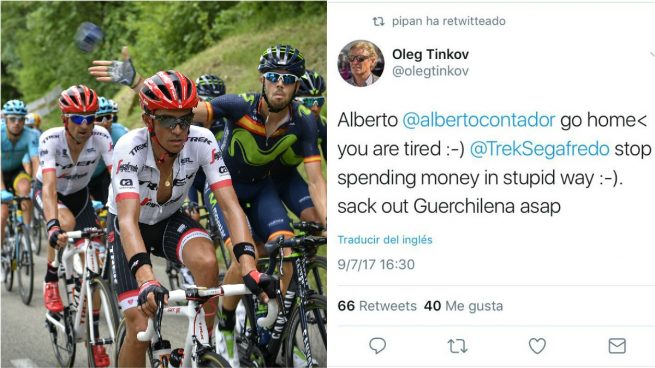 Tinkov se ríe de Contador tras su pájara: «Vete a casa que estás cansado»