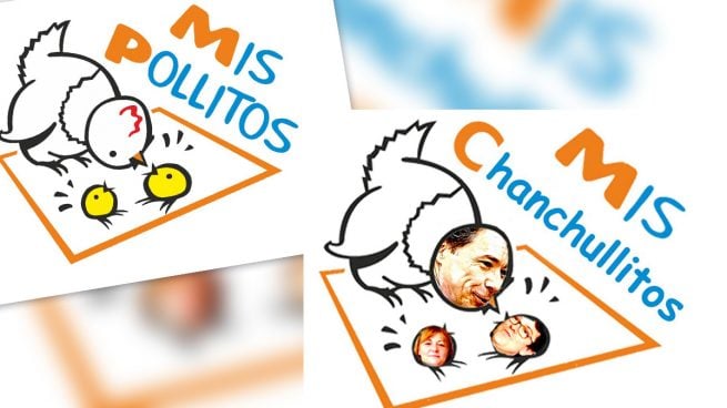 Logotipo de la empresa Mis Pollitos difundido por Podemos.