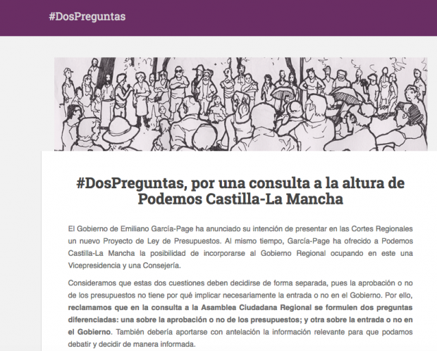 Bronca en Podemos por la pregunta-trampa de Iglesias en la consulta para gobernar con Page