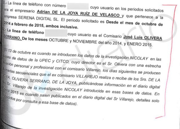 El policía del ‘caso Nicolay’ pide a la juez el rastreo del móvil del jefe Antiterrorista