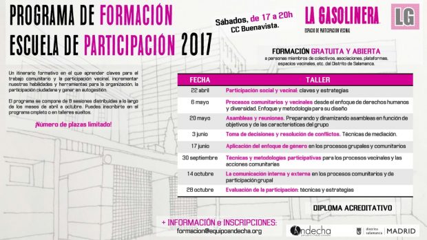 Anuncio de la "Escuela de Participación