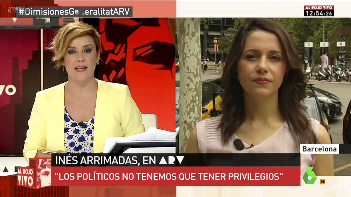 Cristina Pardo (‘Al rojo vivo’) entrevista a Inés Arrimadas.