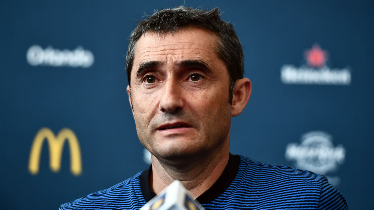 Ernesto Valverde, en rueda de prensa. (AFP)