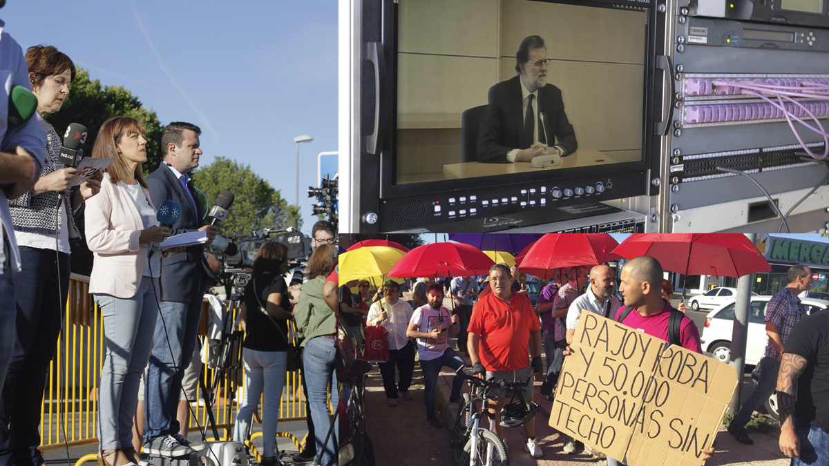 Fotografías de la declaración de Mariano Rajoy en la Audiencia Nacional. (Fotos: Enrique Falcón)