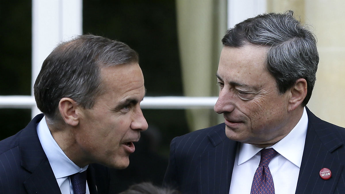 Mario Draghi y Mark Carney (Foto: GETTY).