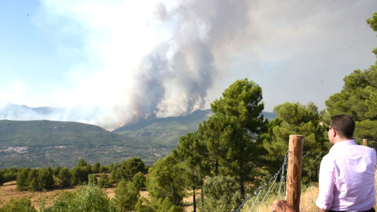 Imagen del incendio de Yuste (Foto: InfoEmergencias)