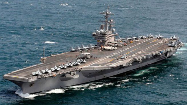 El portaaviones estadounidense USS NIMITZ CVN-68, el mayor de los EEUU.