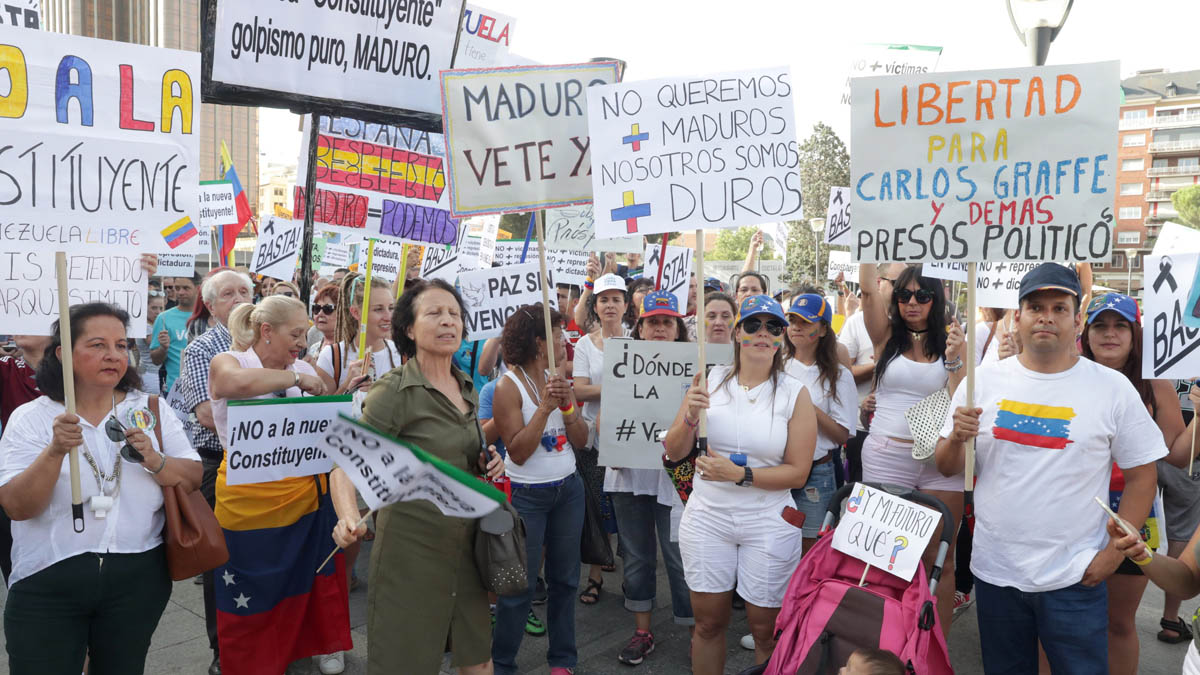 Manifestación en Madrid contra la Constituyente de Maduro (Foto: EFE)