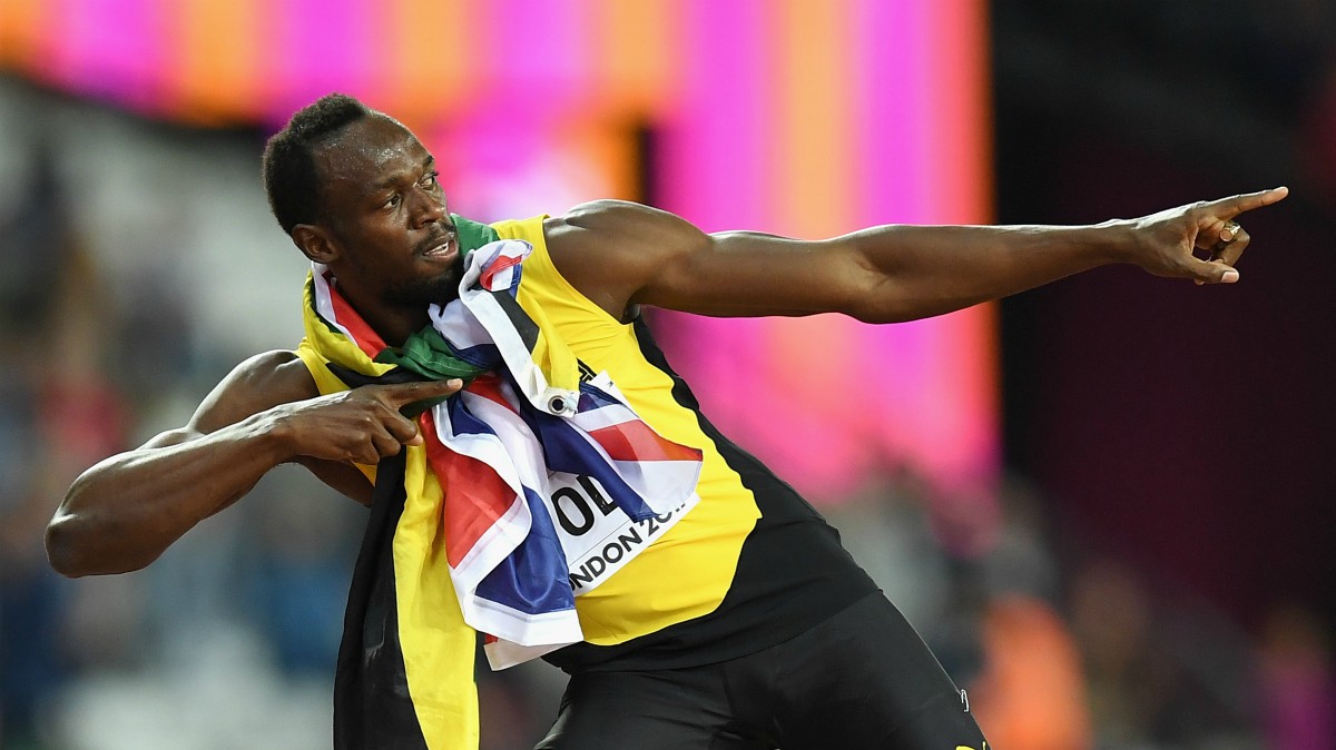 Usain Bolt, después de su última carrera individual como profesional. (Getty)