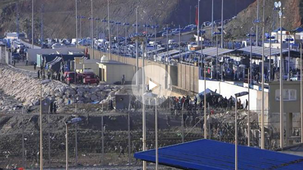 Paso fronterizo del Tarajal en Ceuta (España). Foto: Agencias
