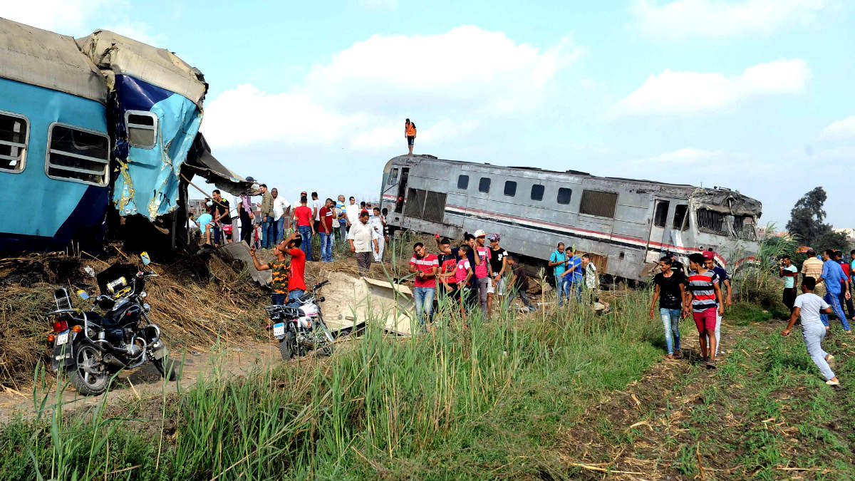 Imagen del accidente de tren de Alejandría (Foto: AFP).