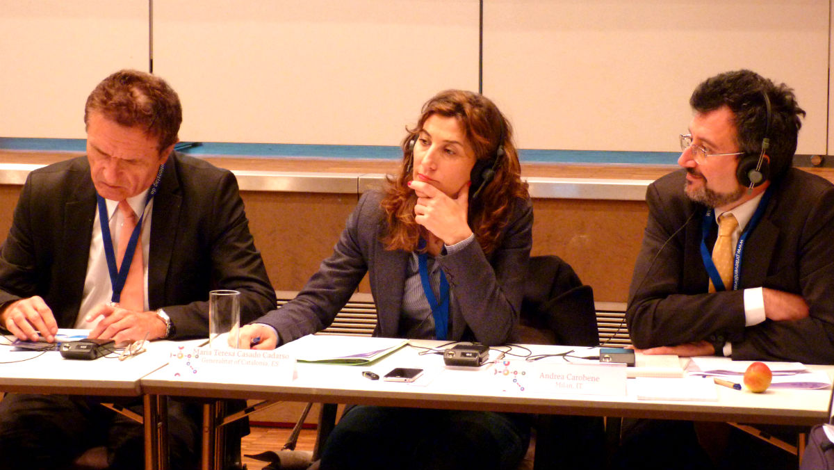 La subdirectora de Interior de la Generalitat, Teresa Casado Cadarso, en un encuentro internacional.