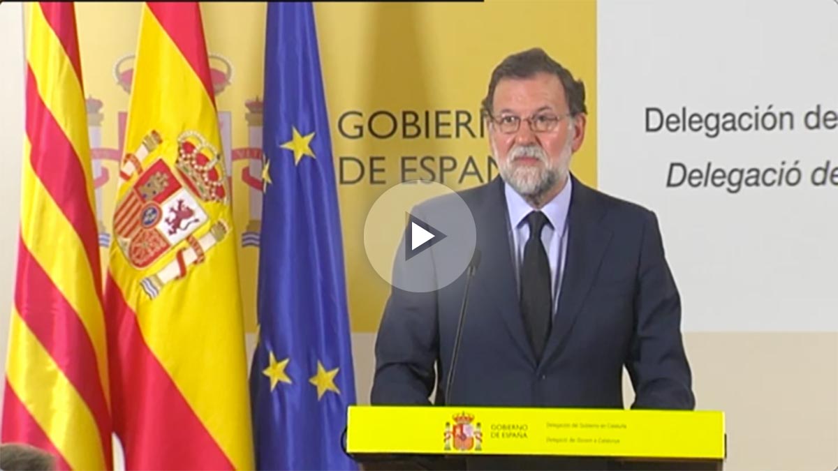 El presidente del Gobierno en su comparecencia tras el atentado de Barcelona.
