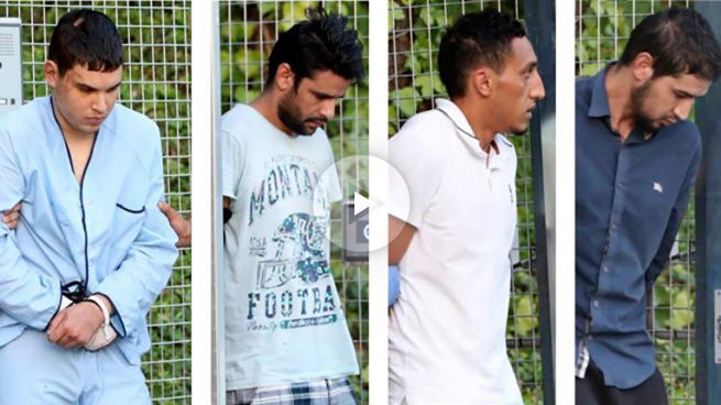 Los cuatro detenidos en relación con los atentados yihadistas cometidos el jueves pasado en Barcelona y Cambrils (Tarragona) Mohamed Houli Chemlal, Mohamed Alla, Dris Oukabir y Salah El Karib. Foto: EFE