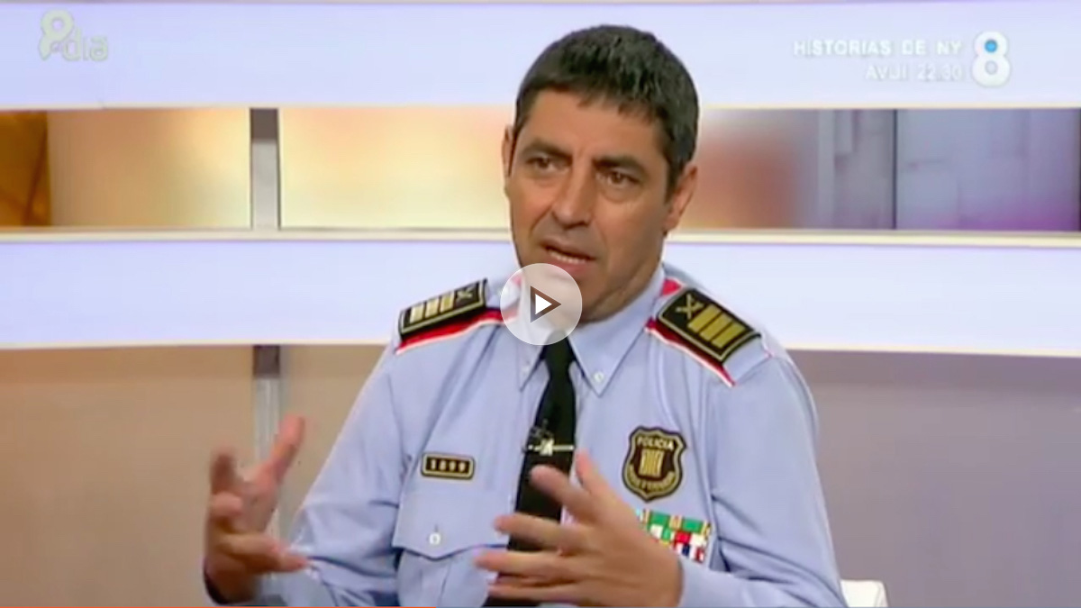 El jefe de los Mossos d’Esquadra, Josep Lluís Trapero, en 8TV.