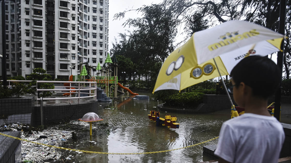 Tifón Hato en Hong Kong (AFP)