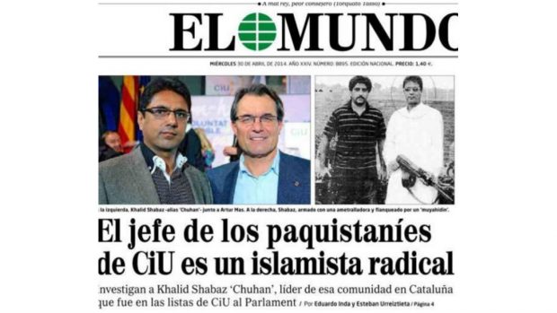 Portada de El Mundo con la foto de Khalid Shabaz.