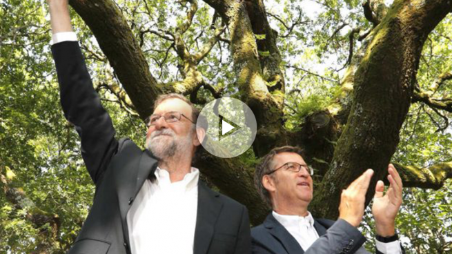 Rajoy y Feijóo este domingo en Galicia (Foto: Efe).