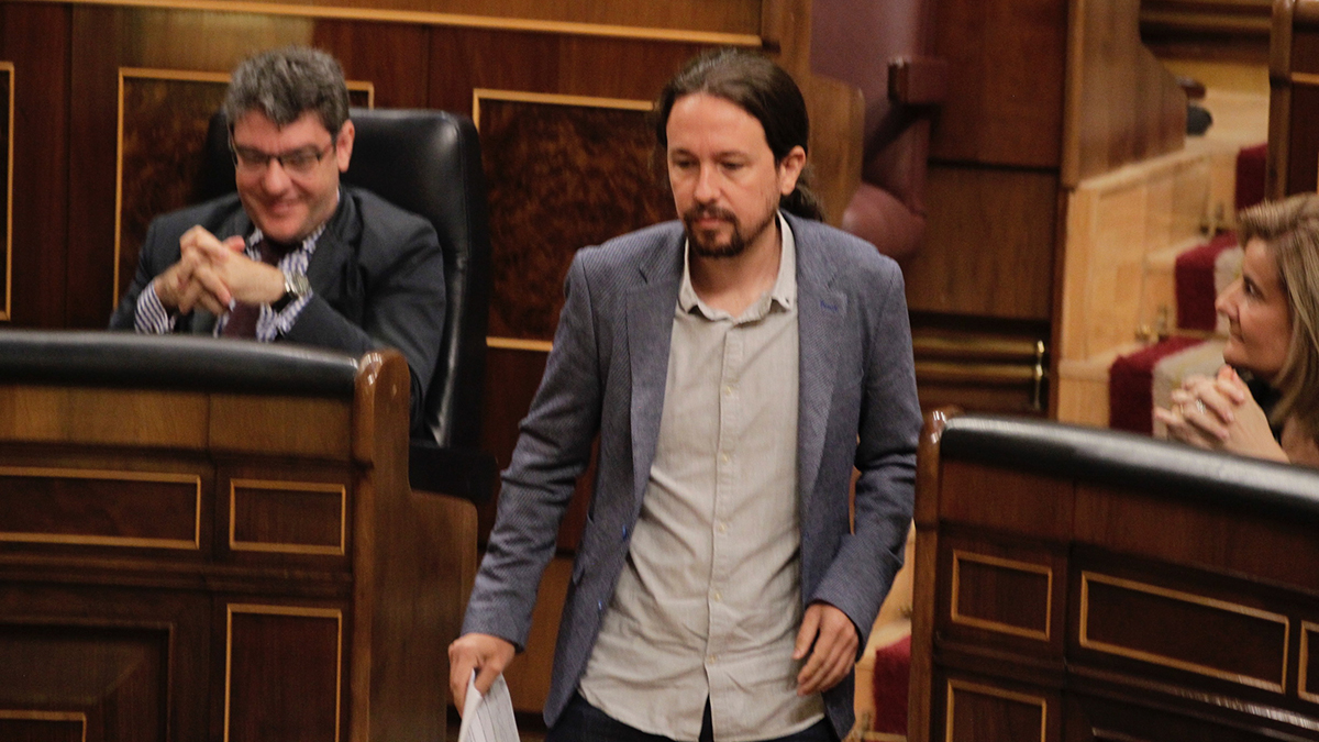 Pablo Iglesias, en el Congreso. (Foto: Francisco Toledo)