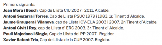 Lista de primeros firmantes