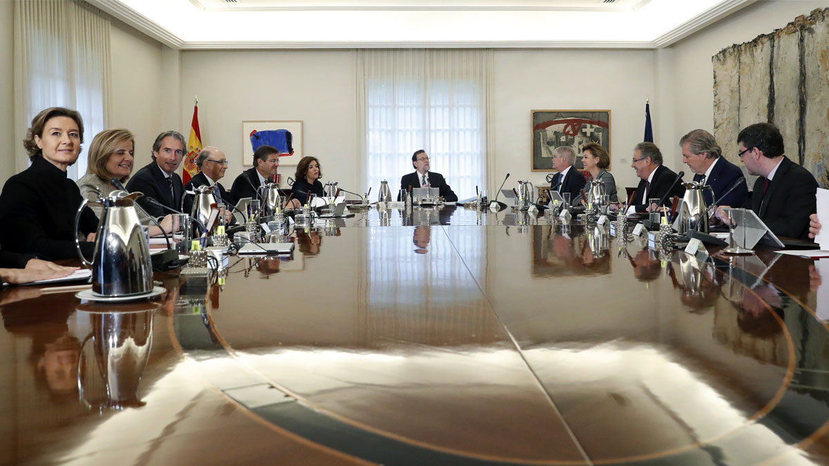 Consejo de Ministros en el Palacio de la Moncloa. (Foto: EFE)