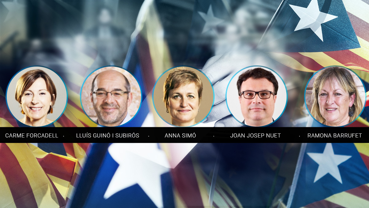 Los cinco miembros de la Mesa del Parlamento de Cataluña