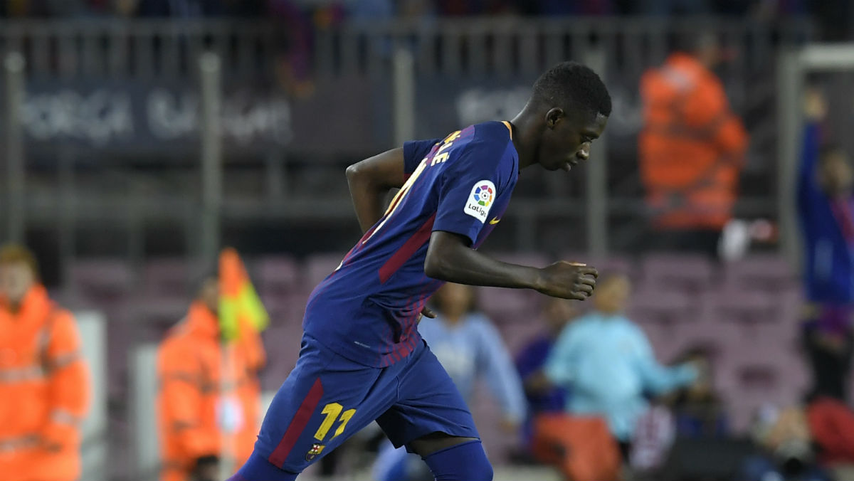 Dembélé debuta con el Barcelona en el Camp Nou. (AFP)