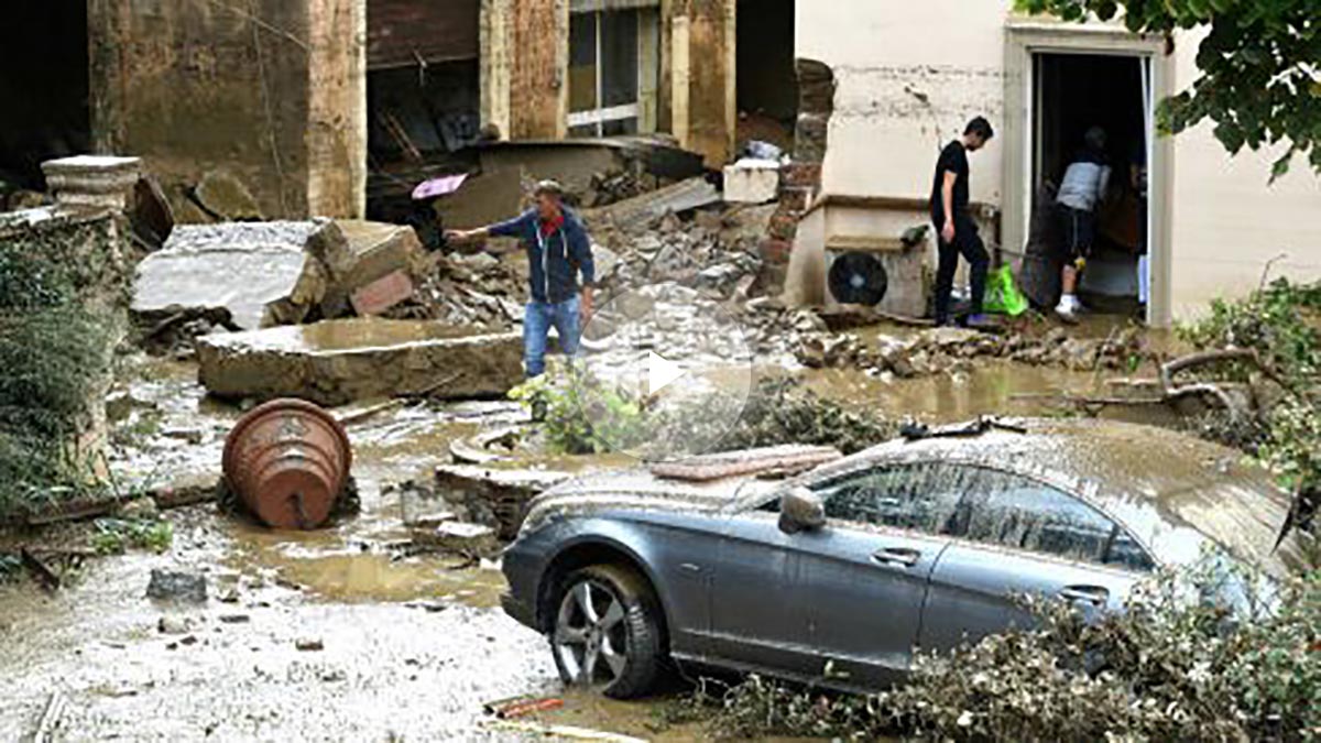 Efectos del temporal en Livorno (Foto: AFP).