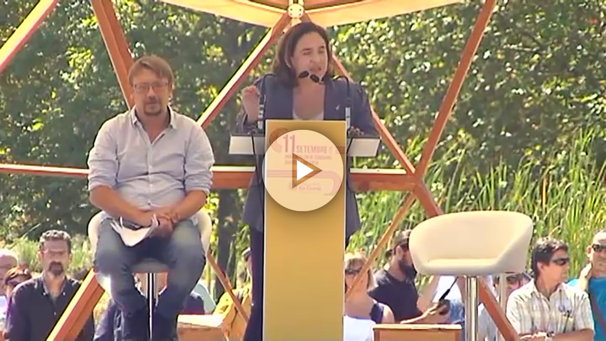 Ada Colau, durante su discurso de la Diada.