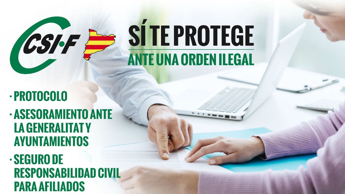 folleto explicativo sobre el protocolo ante órdenes ilegales en Cataluña (Fuente:CSIF)